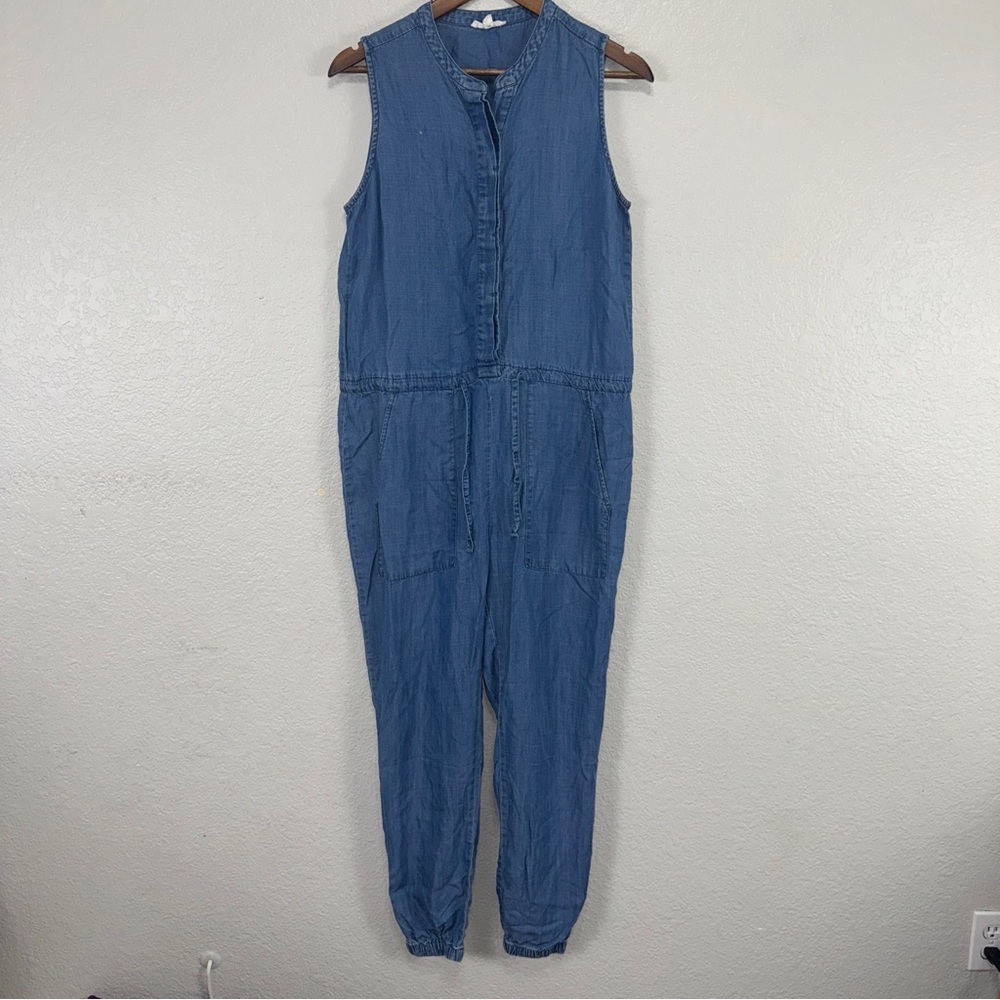 Splendid Junpsuit Blue Denim Top Lightweight Casusl‎ One Piece Vacation #cc